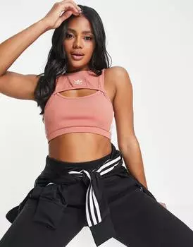 Укороченный топ adidas Originals цвета ржавчины