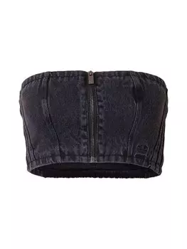 Укороченный топ ADIDAS ORIGINALS Top Adilenium Season 2, черный деним