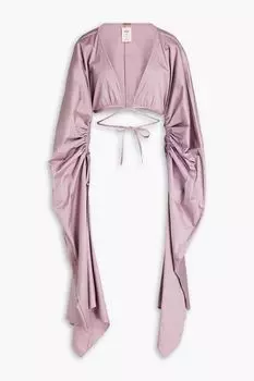 Укороченный топ Adriel со сборками из смесового хлопка CULT GAIA, сиреневый