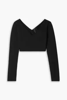 Укороченный топ эластичной вязки GIVENCHY, черный