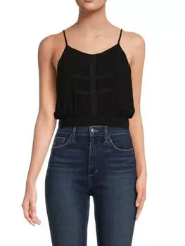 Укороченный топ Area Stars с кружевной отделкой Emily, чёрный