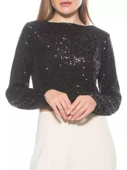 Укороченный топ Ari с пайетками Alexia Admor, черный