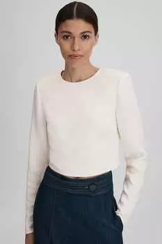 Укороченный топ Ariana с круглым вырезом Reiss, бежевый