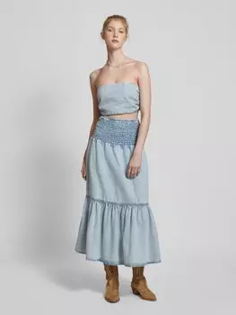 Укороченный топ-бандо в стиле деним Gina Tricot