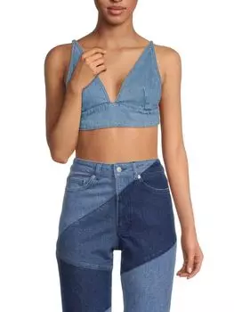 Укороченный топ без косточек Bly с V-образным вырезом Ba&Sh, синий
