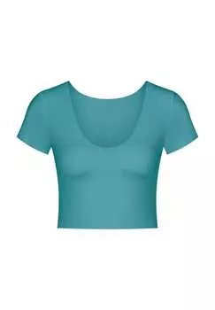 Укороченный топ без ощущений бесшовный Sloggi, бирюзовый