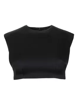 Укороченный топ без рукавов David Koma, черный