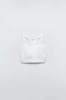 Укороченный топ без швов ZARA, белый