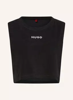 Укороченный топ Bonnie из махровой ткани Hugo, черный