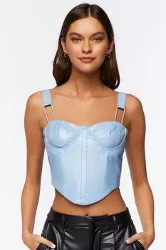 Укороченный топ-бюстье из искусственной кожи Forever 21