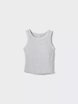 Укороченный топ-бюстгальтер в рубчик Uniqlo, серый