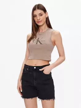 Укороченный топ Calvin Klein, коричневый