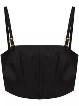 Укороченный топ Cult Gaia с квадратным вырезом, черный