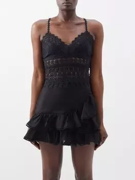 Укороченный топ dana из гипюра и кружева Charo Ruiz, черный