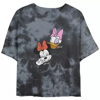 Укороченный топ Disney's Minnie Mouse And Daisy Laughing Футболка с рисунком Bombard Wash для детей, цвет Black Charcoal