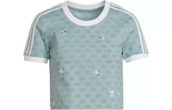 Укороченный топ Disney X Disney Cobranded Series для женщин, светло-зеленый Adidas Originals