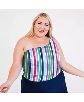Укороченный топ для плавания Layla больших размеров Calypsa, мультиколор