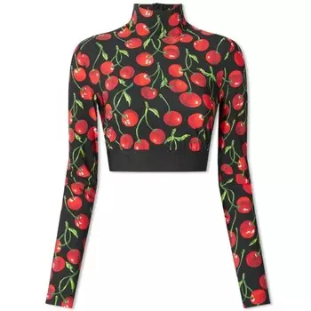 Укороченный топ dolce & gabbana с принтом вишни, мульти
