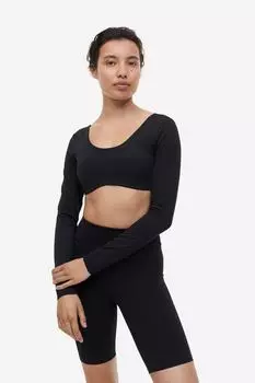 Укороченный топ DryMove с длинными рукавами H&M