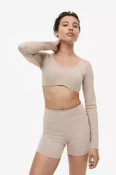 Укороченный топ DryMove с длинными рукавами H&M