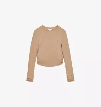 Укороченный топ Edith из эластичного трикотажа с рюшами Reiss, желтый