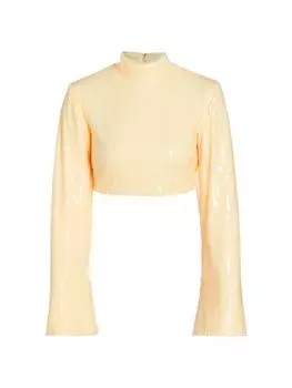 Укороченный топ Elsabet с пайетками Ronny Kobo, бежевый