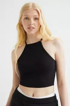 Укороченный топ H&amp;M, черный