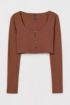 Укороченный топ H&M, коричневый