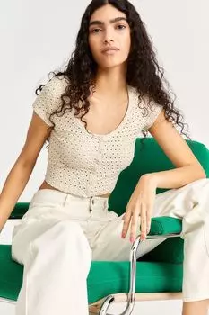 Укороченный топ H&amp;M, светло-бежевый