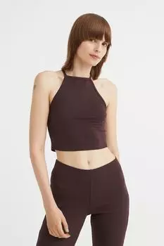 Укороченный топ H&amp;M, темно коричневый