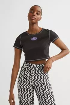 Укороченный топ H&amp;M, темно-серый