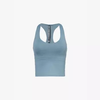 Укороченный топ Halo Performance из переработанного эластичного полиэстера с круглым вырезом Vuori, голубой