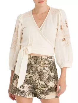 Укороченный топ Ibiza Amie Surplice Secret Mission, цвет Creme