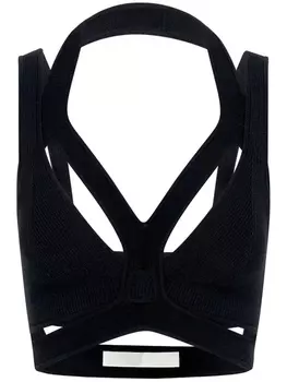 Укороченный топ Interlink с вырезом Dion Lee, черный