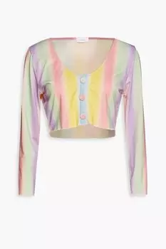 Укороченный топ из эластичного джерси в металлическую полоску ONIA, разноцветный