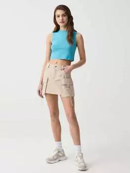 Укороченный топ из эластичного хлопка B.Angel, цвет light blue