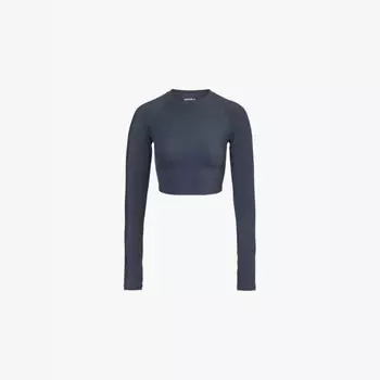 Укороченный топ из эластичной ткани Adanola, синий