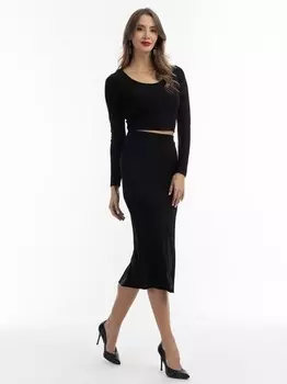 Укороченный топ из джерси Faina, черный