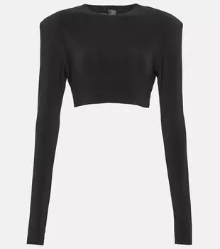 Укороченный топ из джерси Norma Kamali, черный