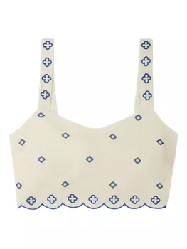 Укороченный топ из хлопковой смеси Claudie Pierlot, нейтральный