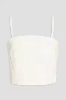 Укороченный топ из искусственной кожи Nina HOLZWEILER, белый