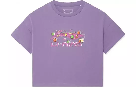 Укороченный топ из коллекции Sports Life, женский, фиолетовый Lining