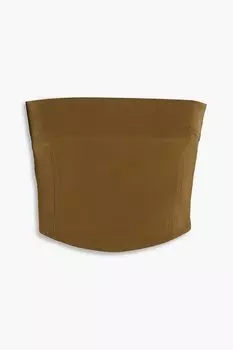 Укороченный топ из крепдешина Audrey без бретелек PARIS GEORGIA, зеленый