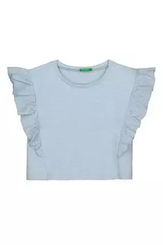 Укороченный топ из кружева Сан-Галло United Colors Of Benetton, лавандовый