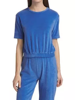 Укороченный топ из махровой ткани Monrow Cerulean