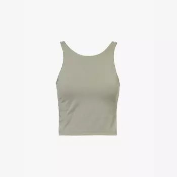 Укороченный топ из переработанного полиамида с эластичным вырезом Adanola, зеленый