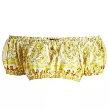 Укороченный топ из поплина Dolce & Gabbana, желтый