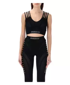 Укороченный топ из сетки aw24 Misbhv, черный