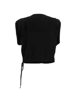 Укороченный топ из шерсти и кашемира The Sei, черный