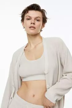 Укороченный топ из ткани вафельного трикотажа H&M, грейдж